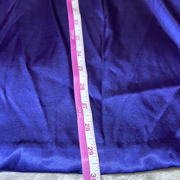 B. SMART Womens Size 7 One Shoulder Cocktail Dress Satin Royal Purplish Blue - Picture 10 of 10